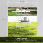 White side panel with large door opening for pop-up gazebo