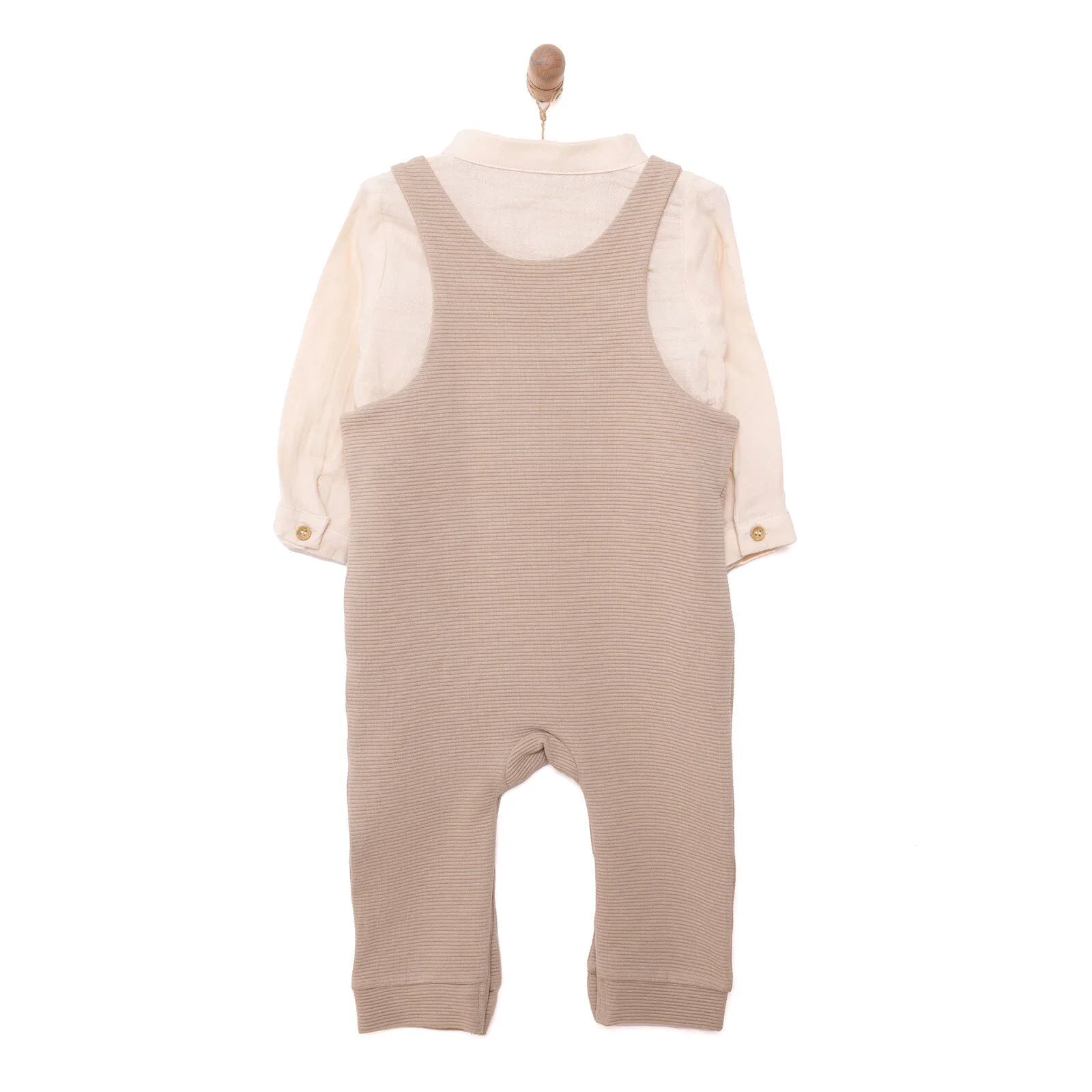 Cassiope Newborn Dungarees Set - Beige