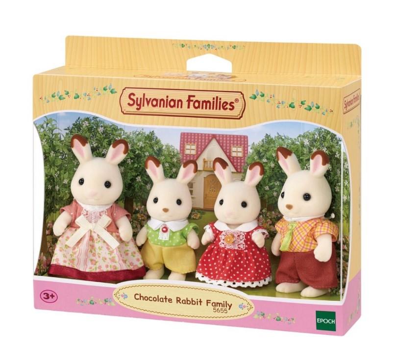 Sylvanian Families Chocolate Rabbit Family Toy Playset for Ages 3 & Up