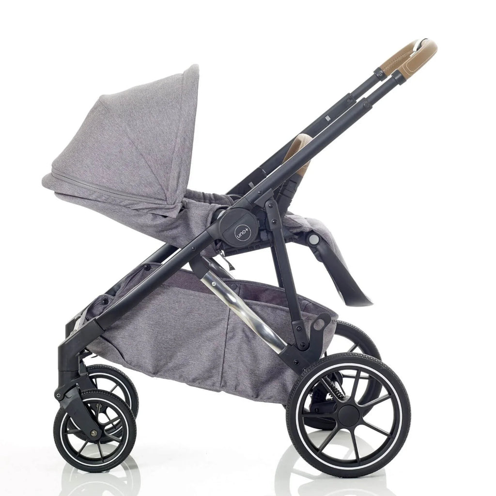 Mee-Go Uno Plus 2-in-1 Pushchair & Pram - Grey/Chrome