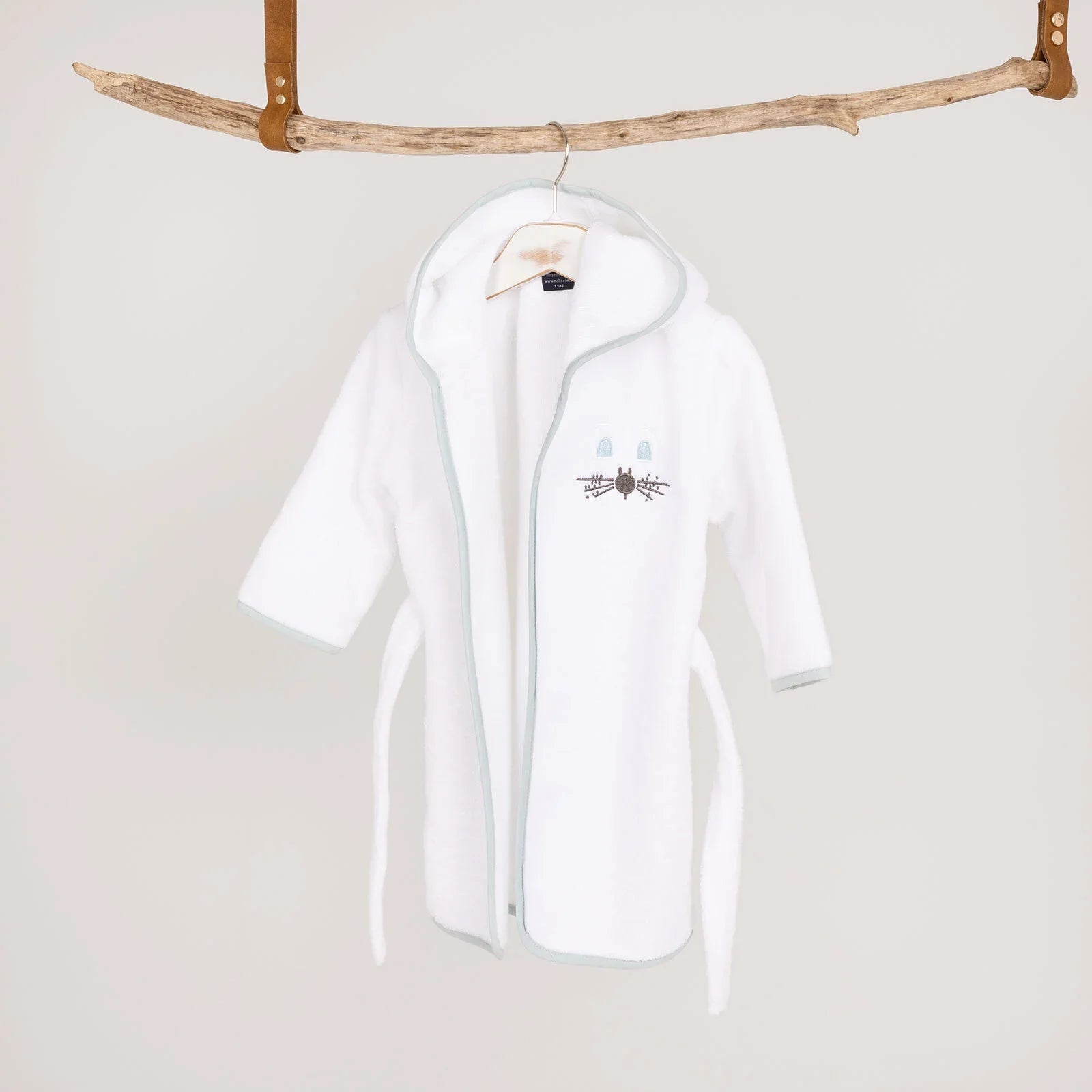 Mollia Boy Baby Bathrobe - White