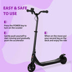 Black electric scooter with upright stem, handlebar grips, and front and rear wheels