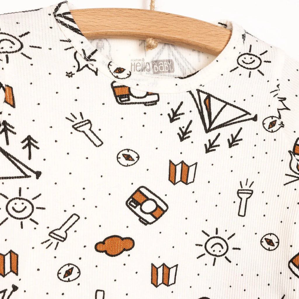 HelloBaby  Baby Boy Long Sleeve Pyjamas - Ecru