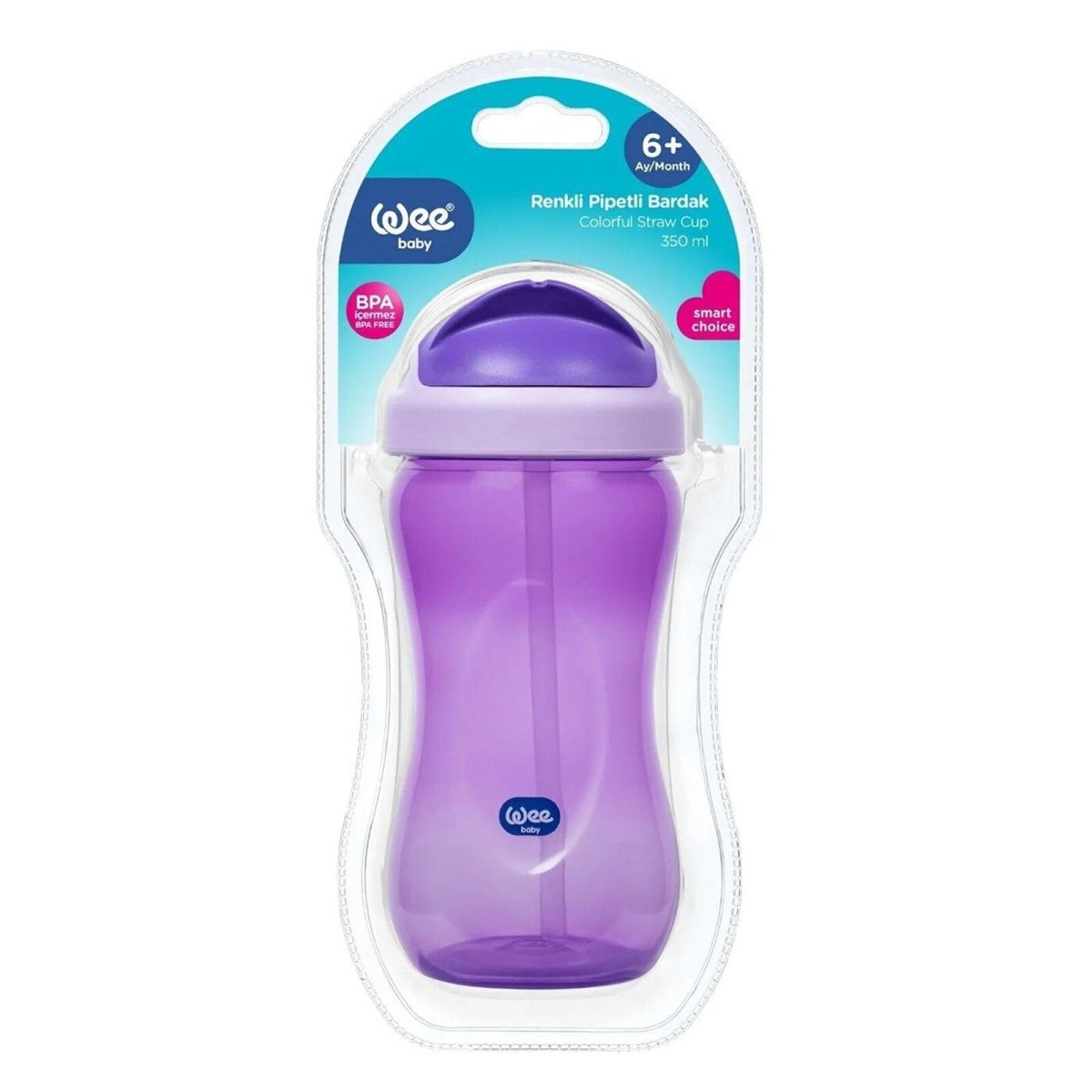 Wee Baby Colorful Cup with Straw & Handle 6+ months 350ml Assorted