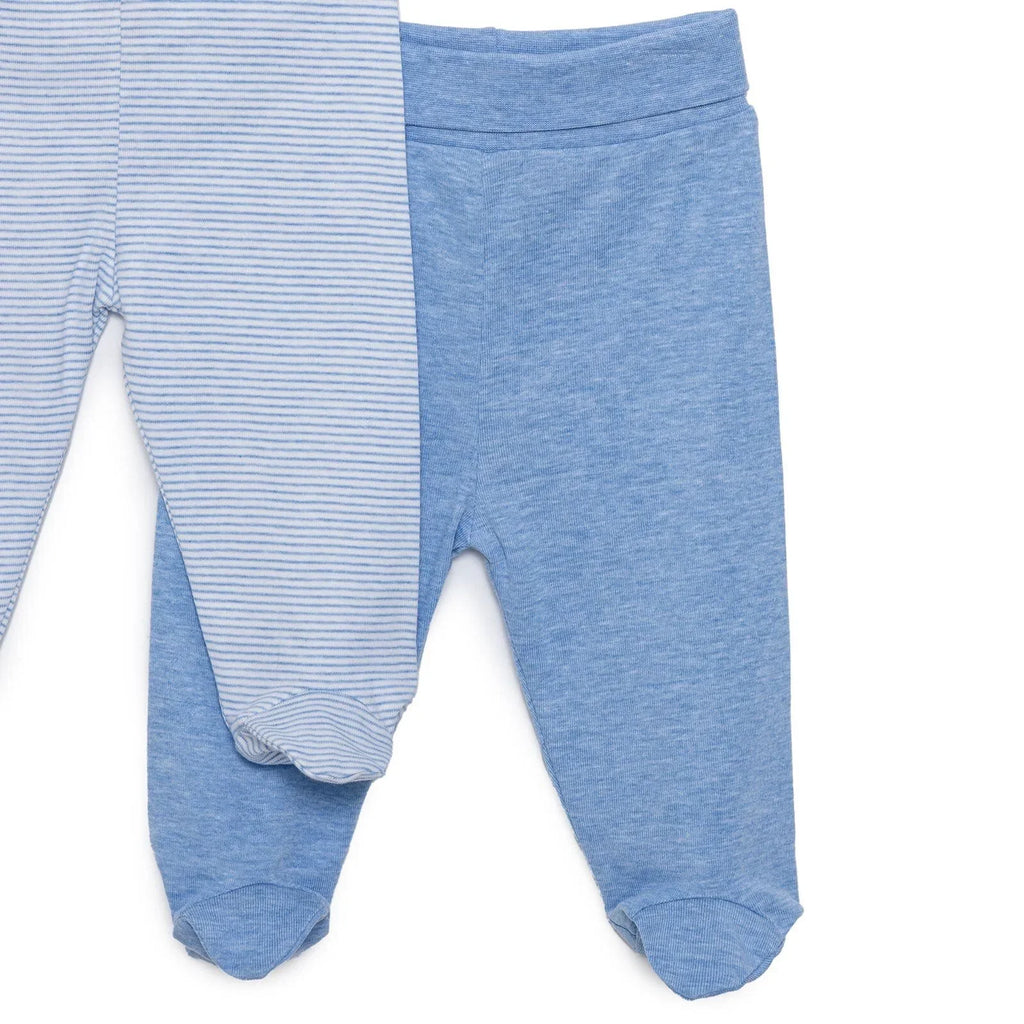 HelloBaby Unisex 2 Piece Footed Bottom - Blue