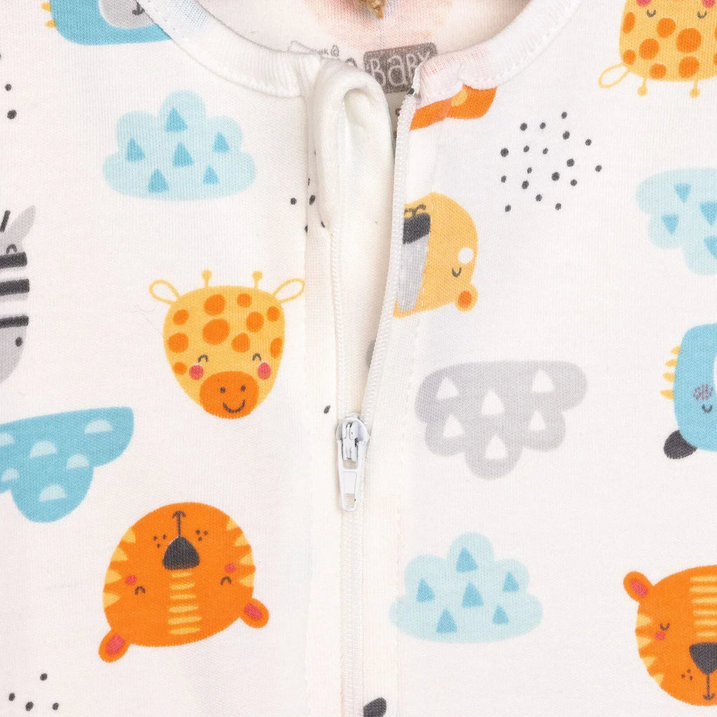 HelloBaby Newborn Footed Jumpsuit - Ecru - Bobobiy