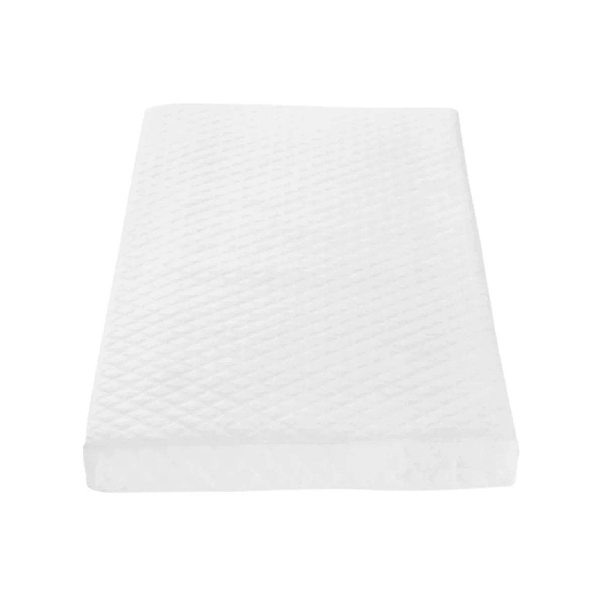 Tutti Bambini cot bed mattress, white quilted cover, smooth top surface