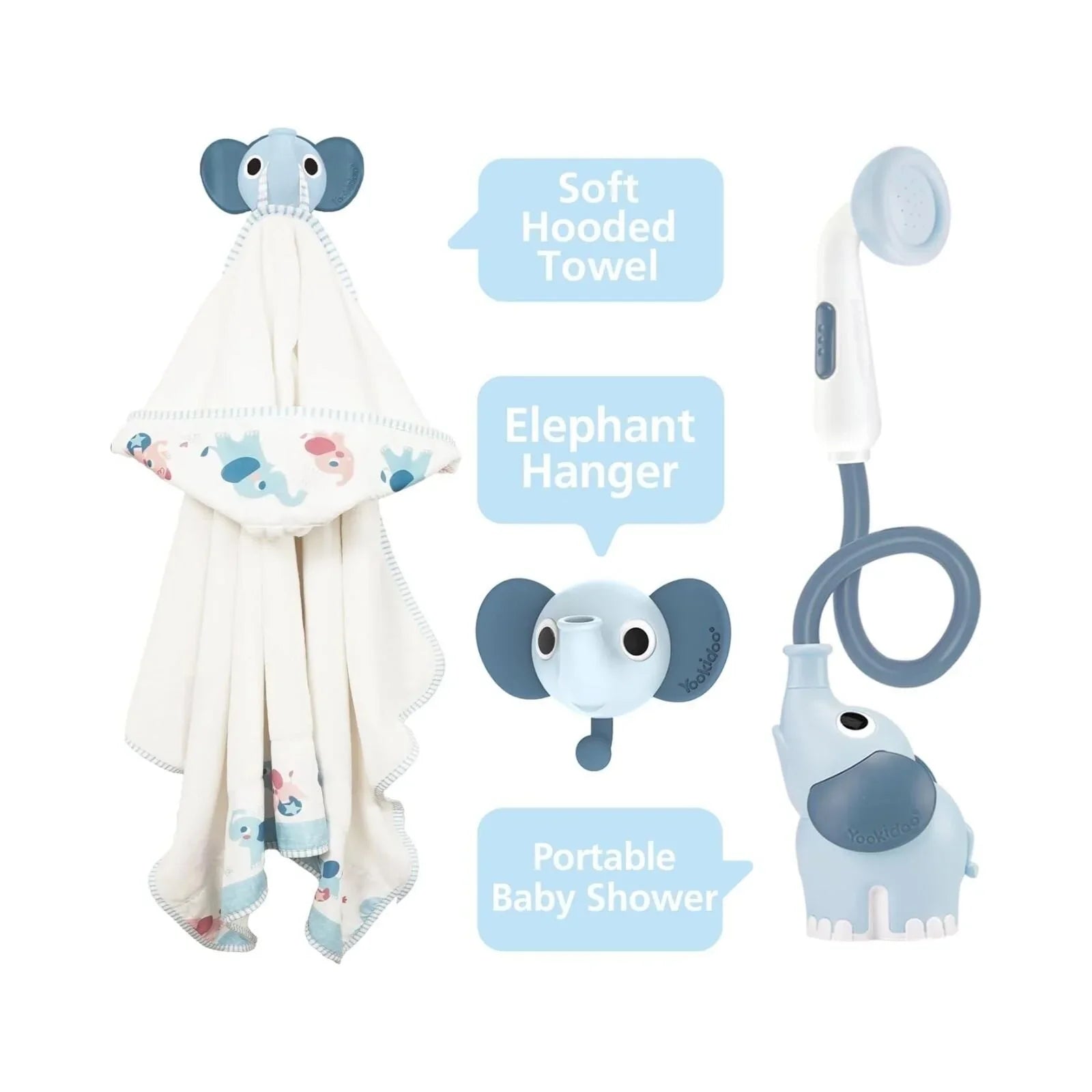 Yookidoo Baby Shower Gift Set Elephant - Cloudy Blue