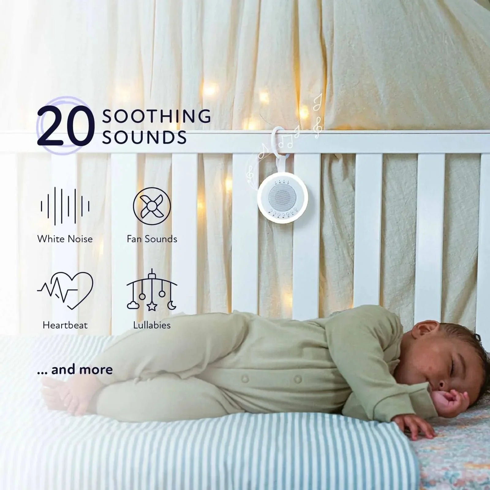 Zello Portable White Noise Machine & Nightlight Baby Sleep Aid