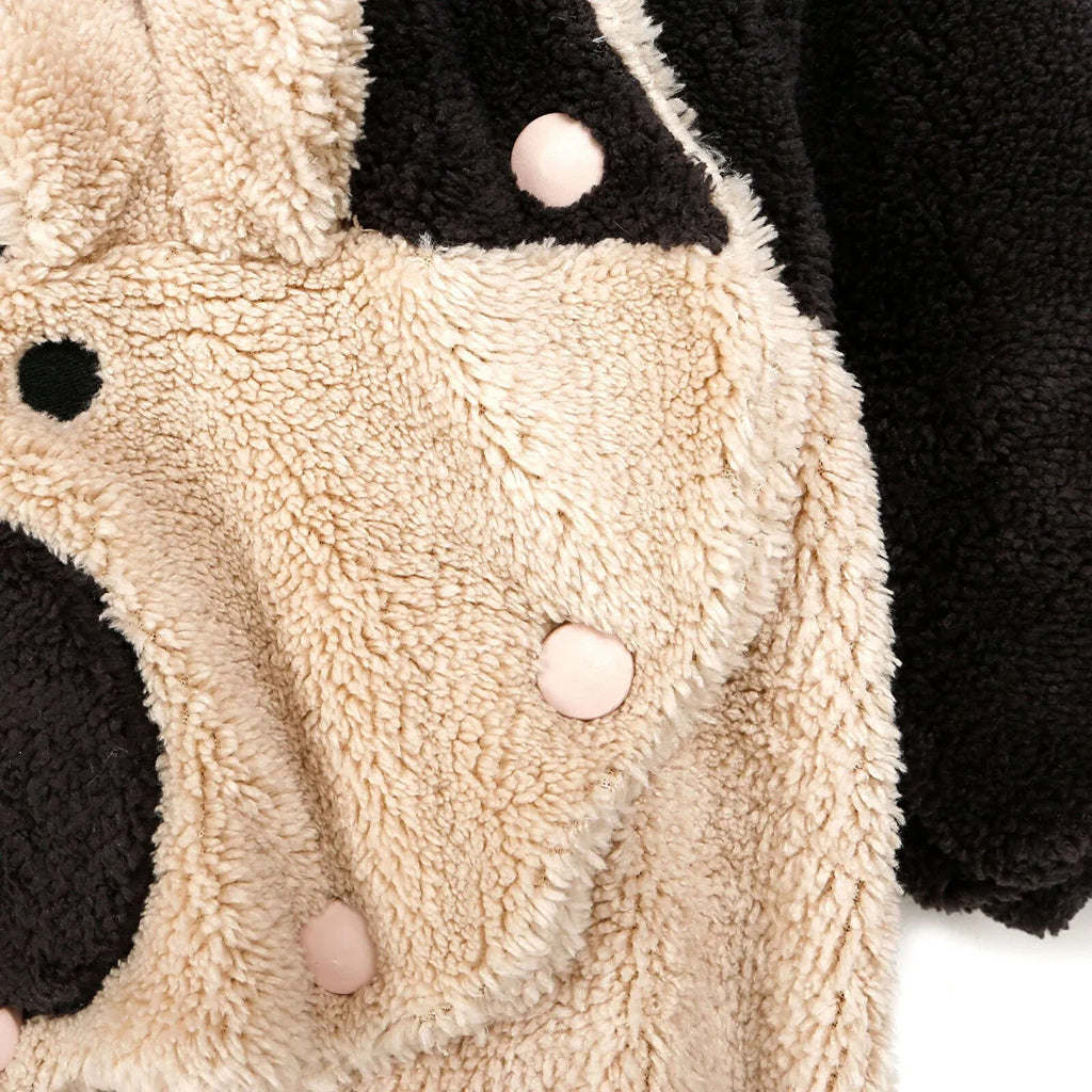 Midimod Newborn Baby Boy Cute Bear Welsoft Jumpsuit - Anthracite