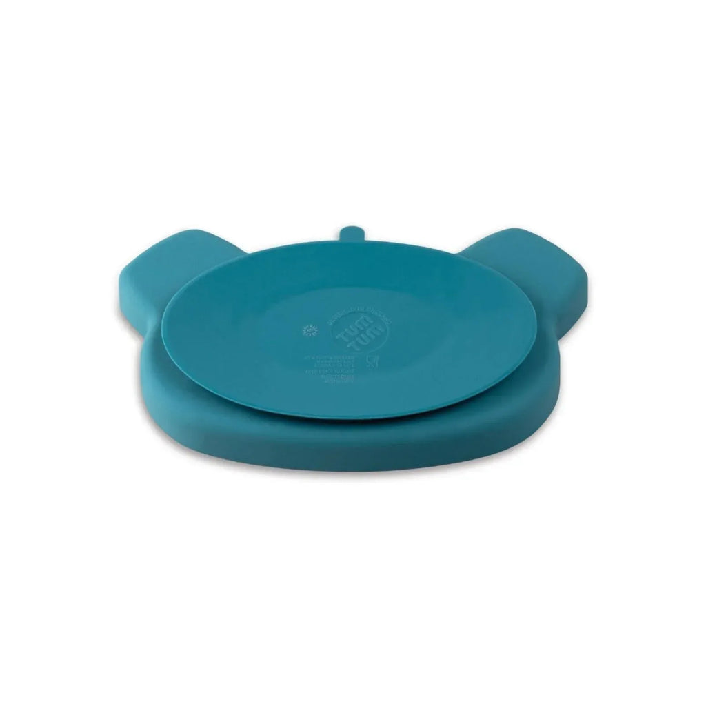 TUM TUM Silicone Weaning Bowl & Spoon Set Boris Bear - Blue - Bobobiy