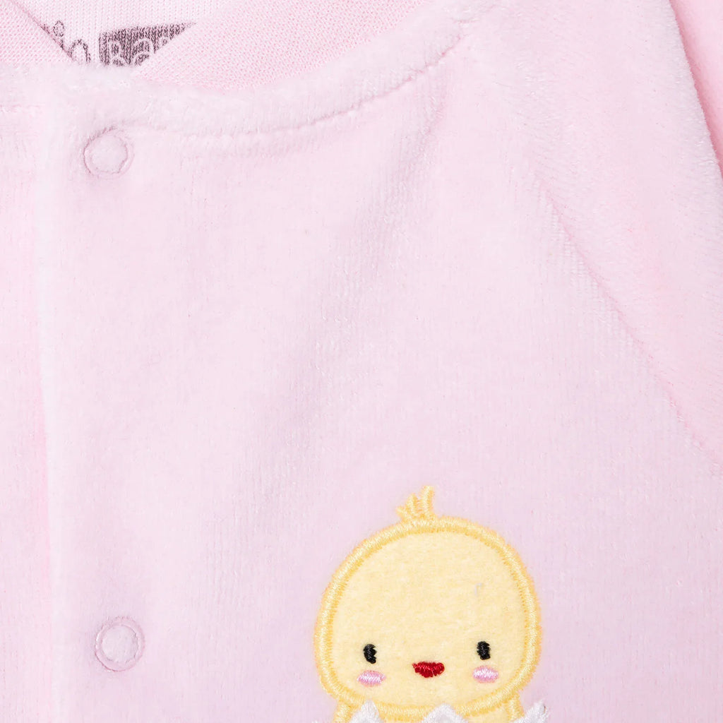 HelloBaby Newborn Velvet Footlesss Jumpsuit - Light Pink