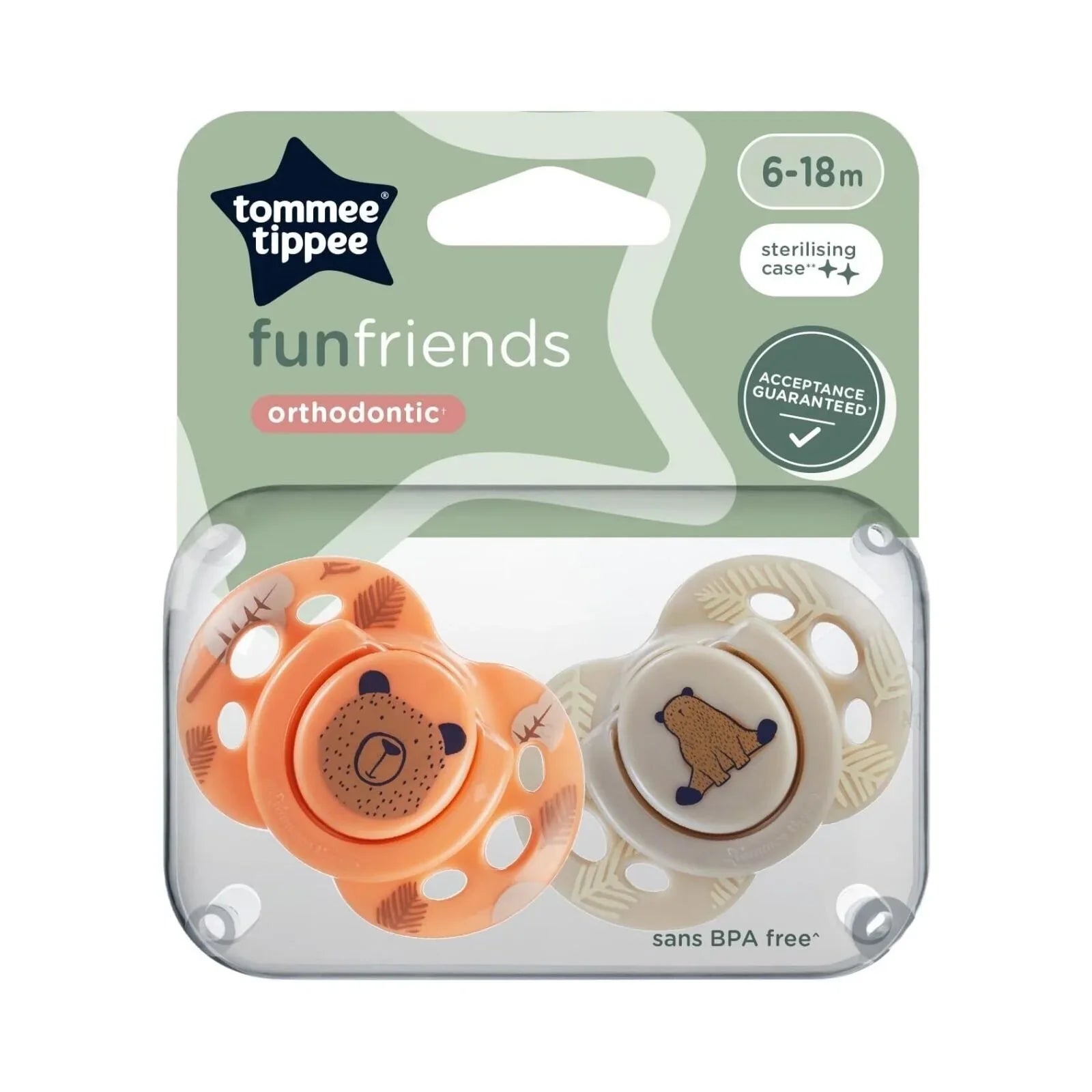 Tommee Tippee Fun Style Soother 6-18 months Pack of 2 Assorted