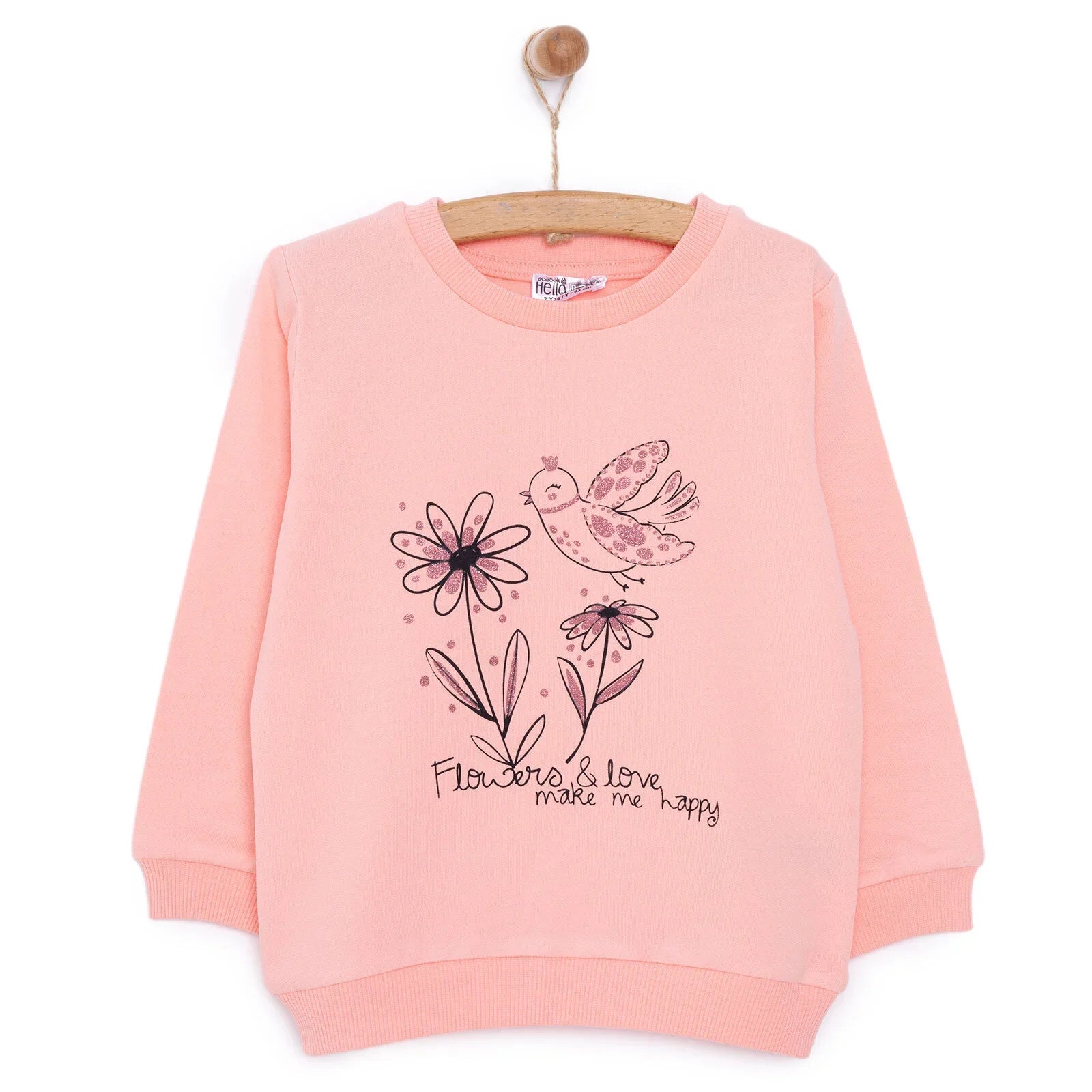 HelloBaby Baby Girl Flower Printed Sweatshirt - Pink