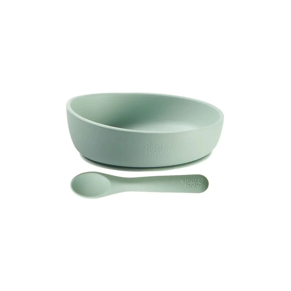 Vital Baby Nourish Silicone Suction Bowl Set - Crushed Mint - Bobobiy