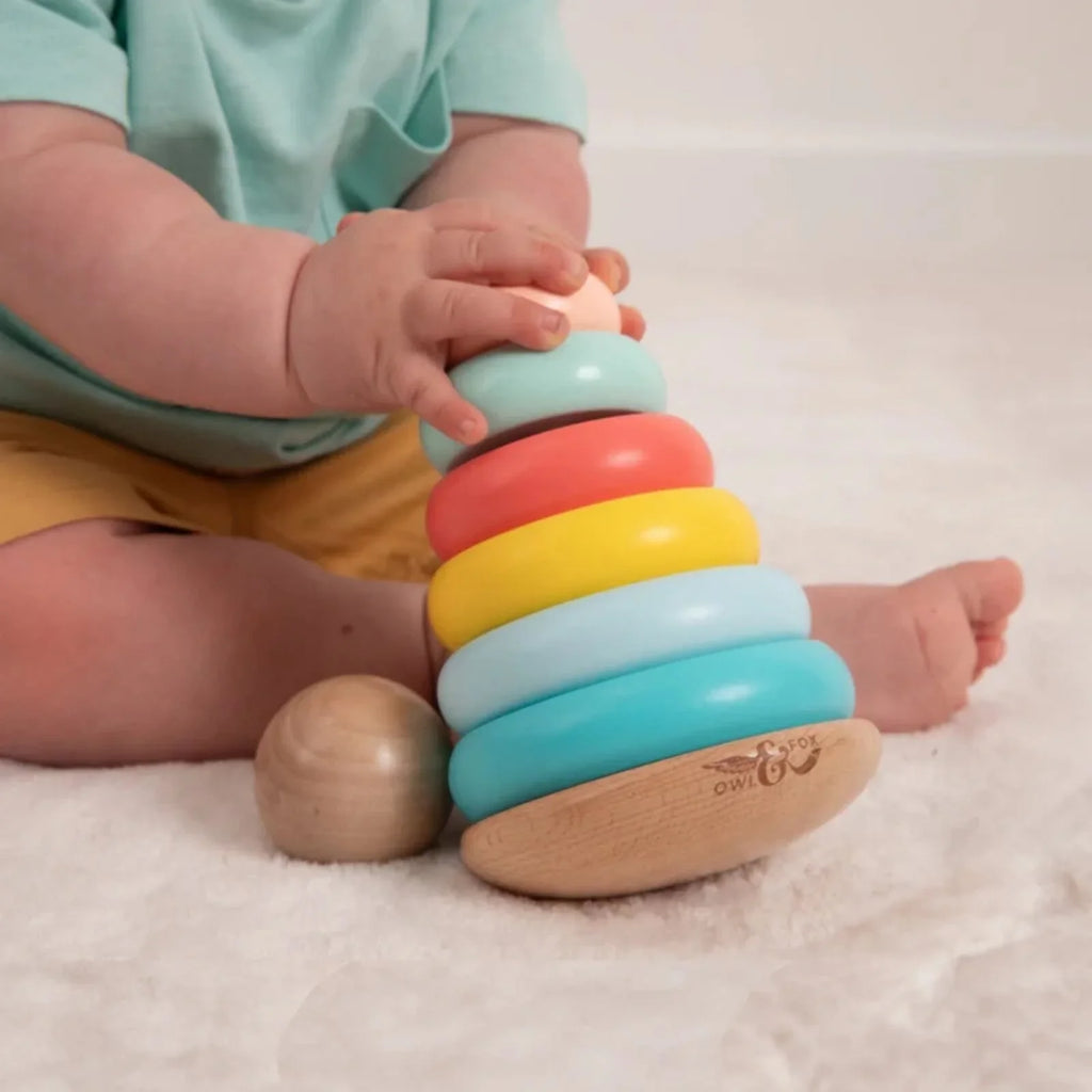 Owl & Fox Wooden Topple Tower