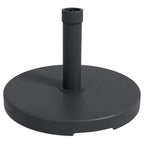 Black round umbrella parasol base with central pole holder, heavy-duty stand