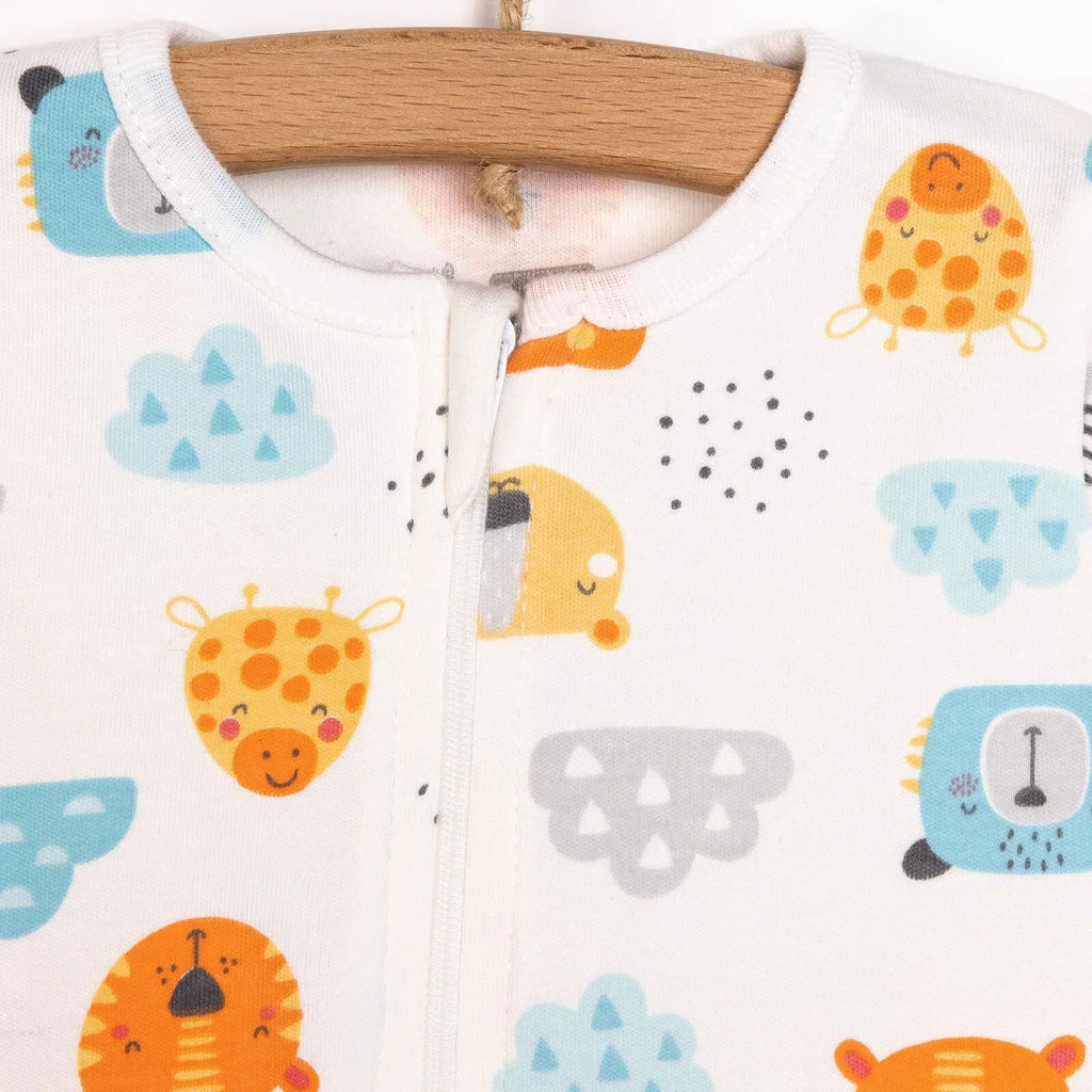 HelloBaby Newborn Footed Jumpsuit - Ecru - Bobobiy