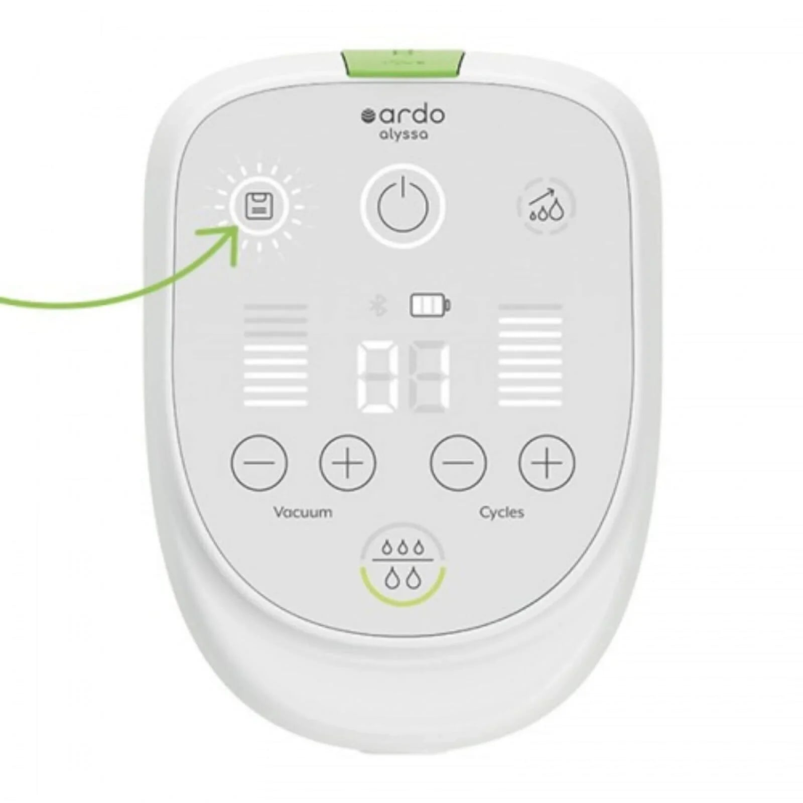Ardo Alyssa control unit for electric breast pump with vacuum and cycle buttons