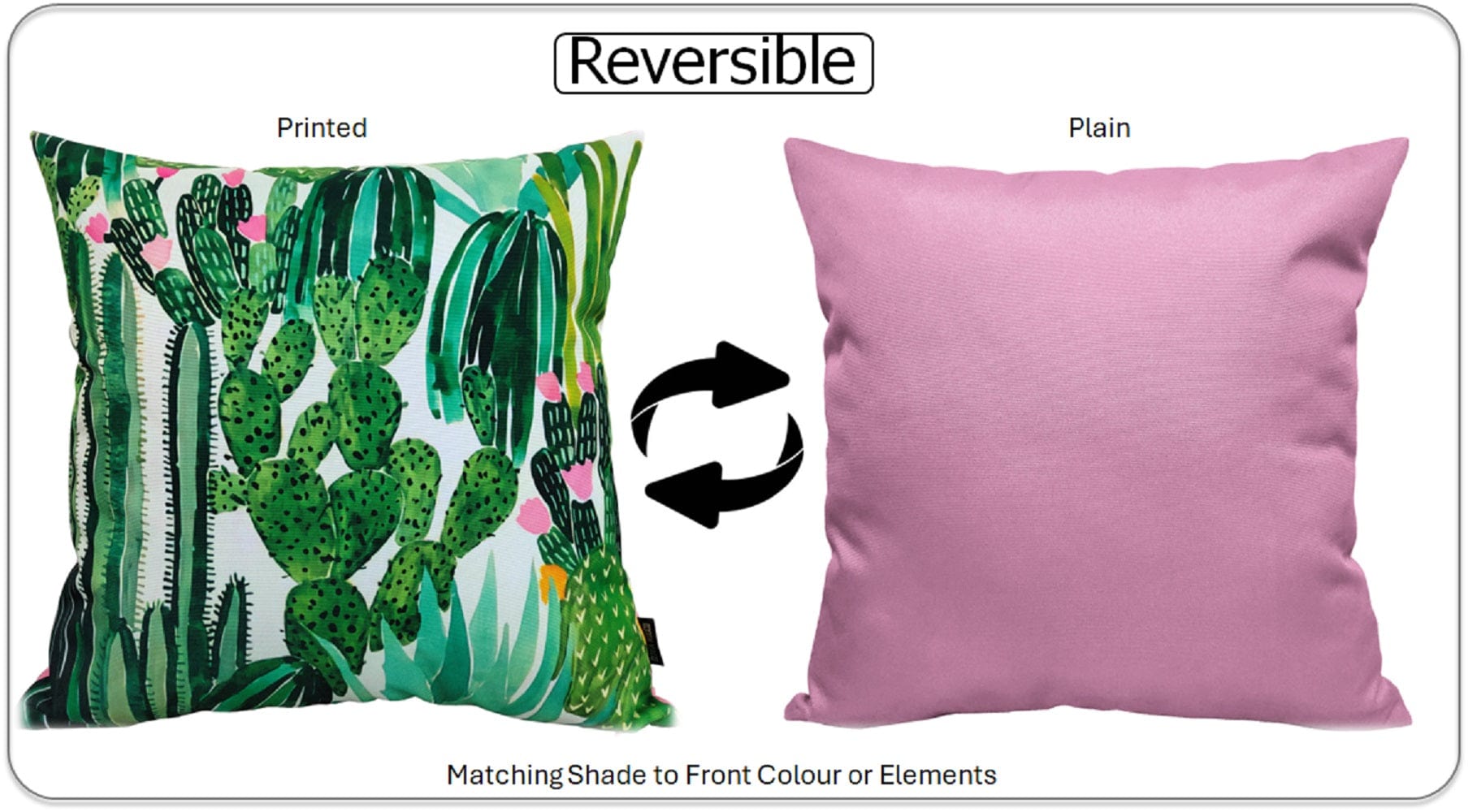 Cactus Waterproof Outdoor Cushions 43 x 43 cm Weather-Resistant Polyester for Patio Garden Bench Sofa Indoor Living Room Durable Stylish