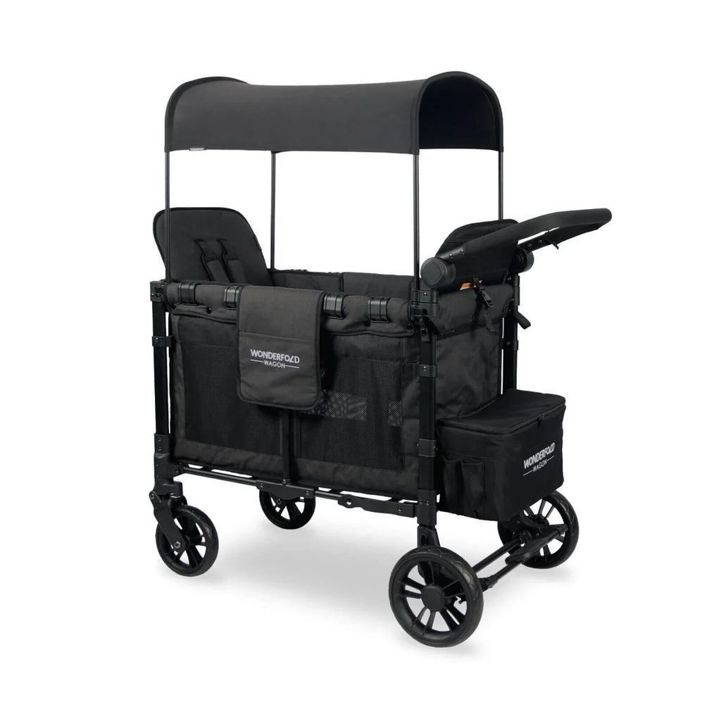 Wonderfold W2 Elite Double Stroller Wagon - Volcanic Black