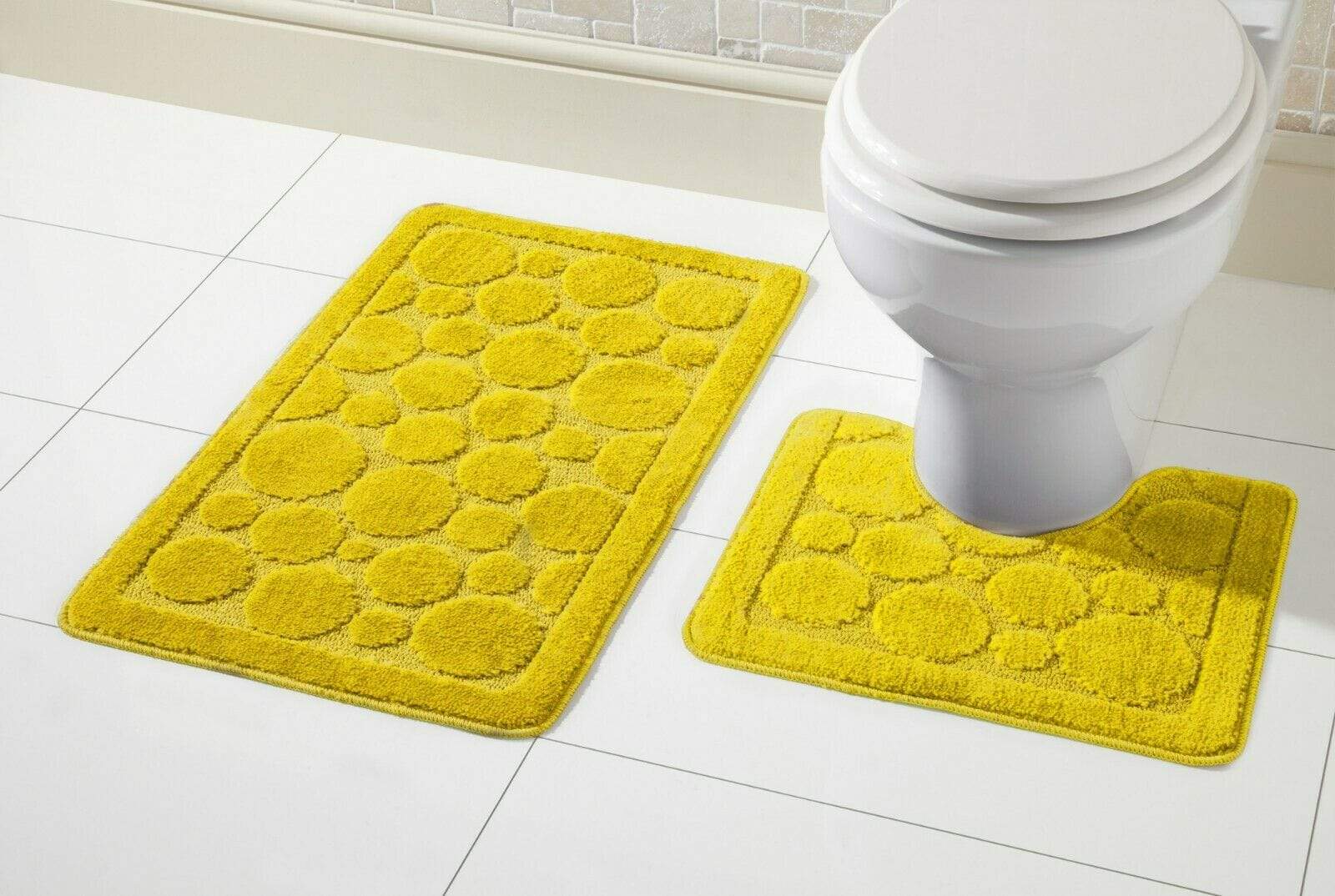 Cali Bath Mat Set Luxury Super Soft Non-Slip Ultra Absorbent Bathroom Mats in Multiple Colours and Sizes for Comfort and Safety