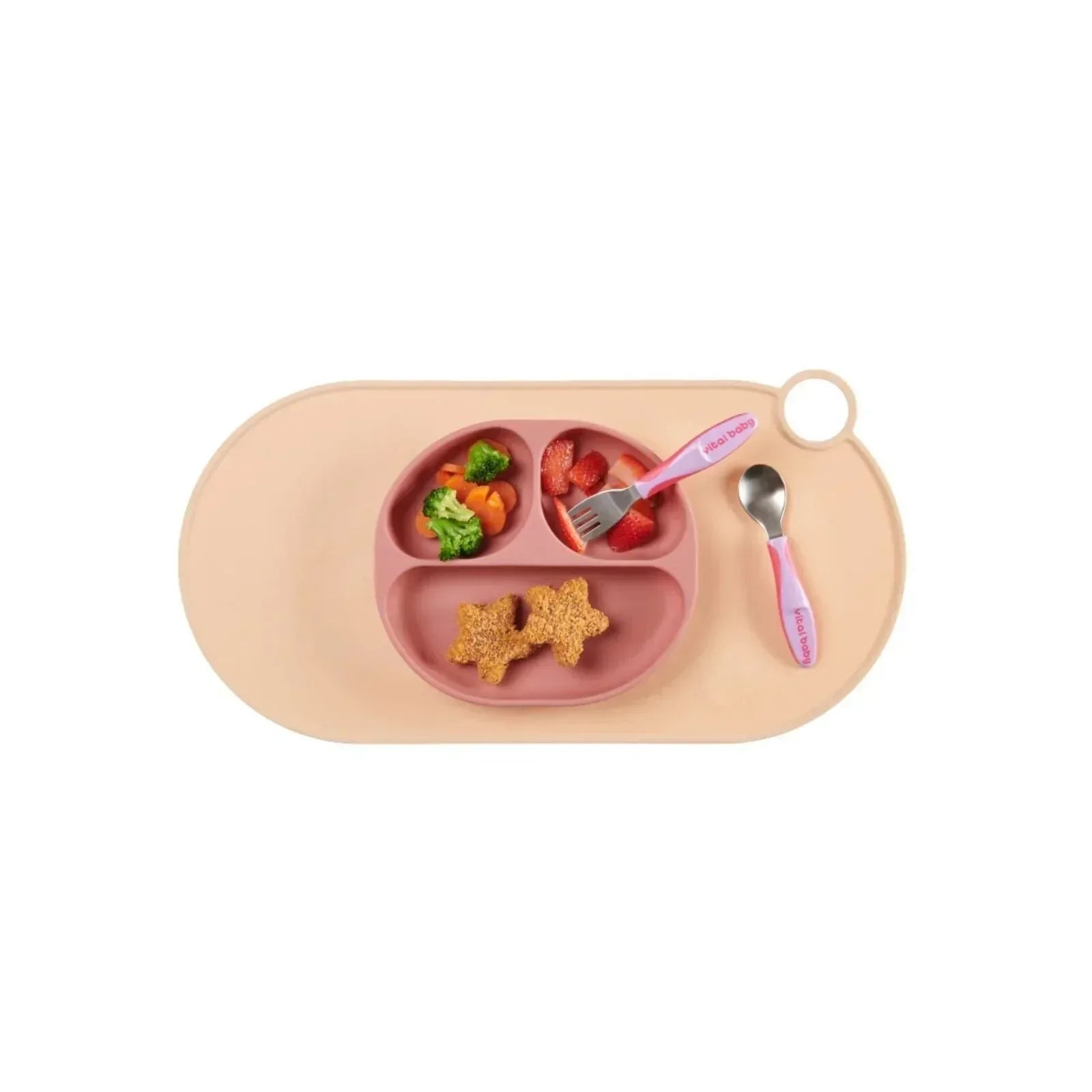 Vital Baby Nourish Silicone Suction Plate - Blush Raspberry - Bobobiy