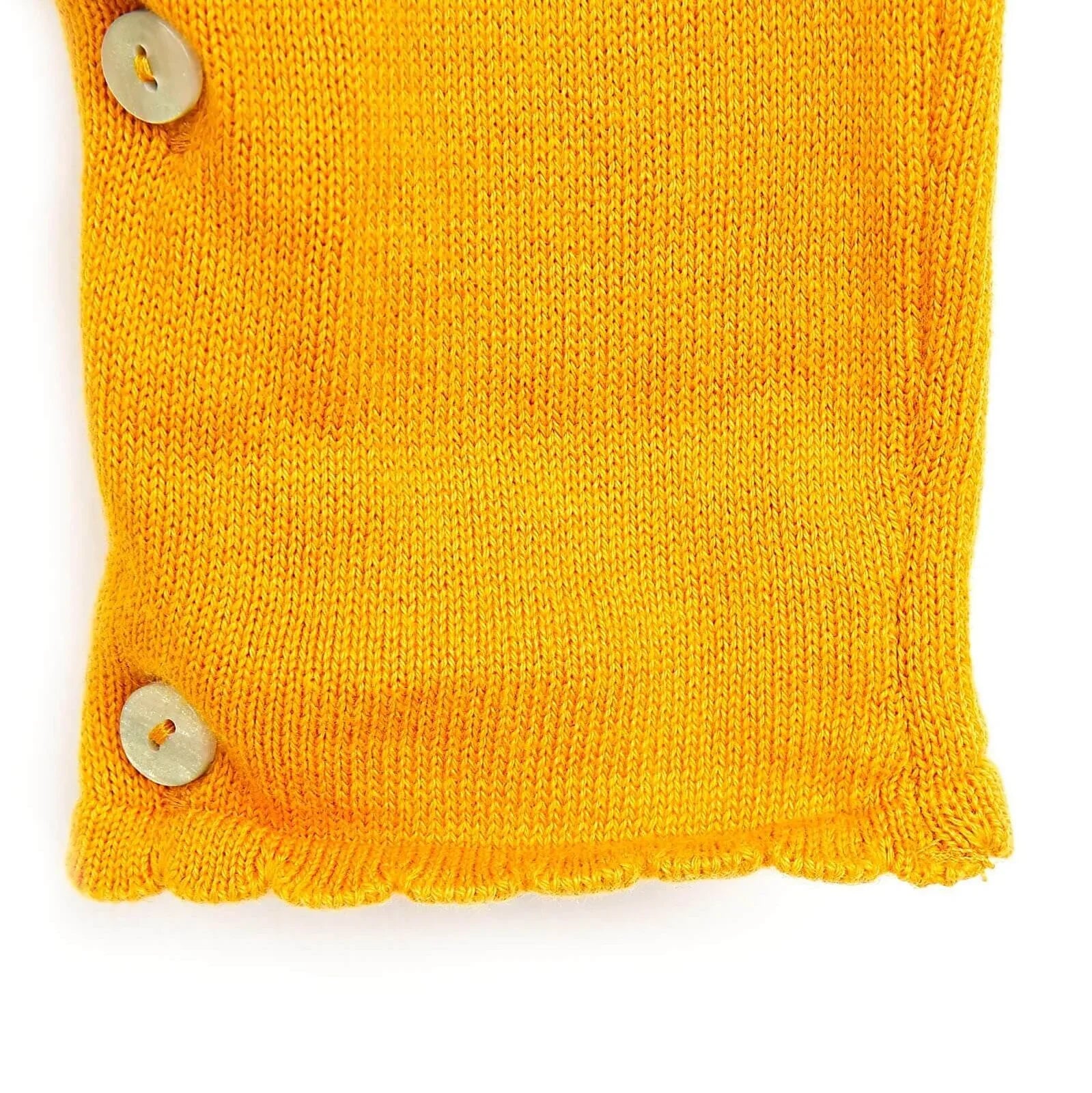 HelloBaby Newborn Knit Ruffled Jumpsuit - Mustard