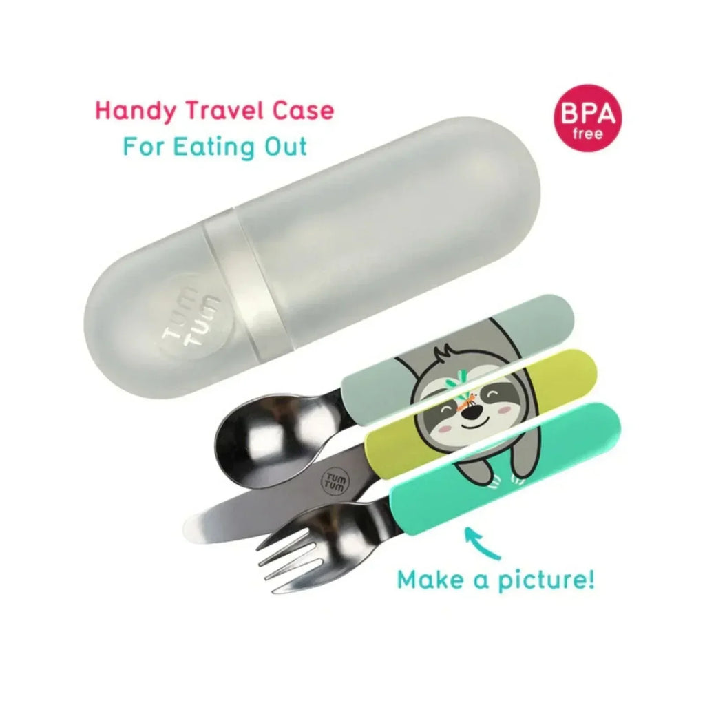 TUM TUM Travel Cutlery Set with Case - Stanley Sloth - Bobobiy