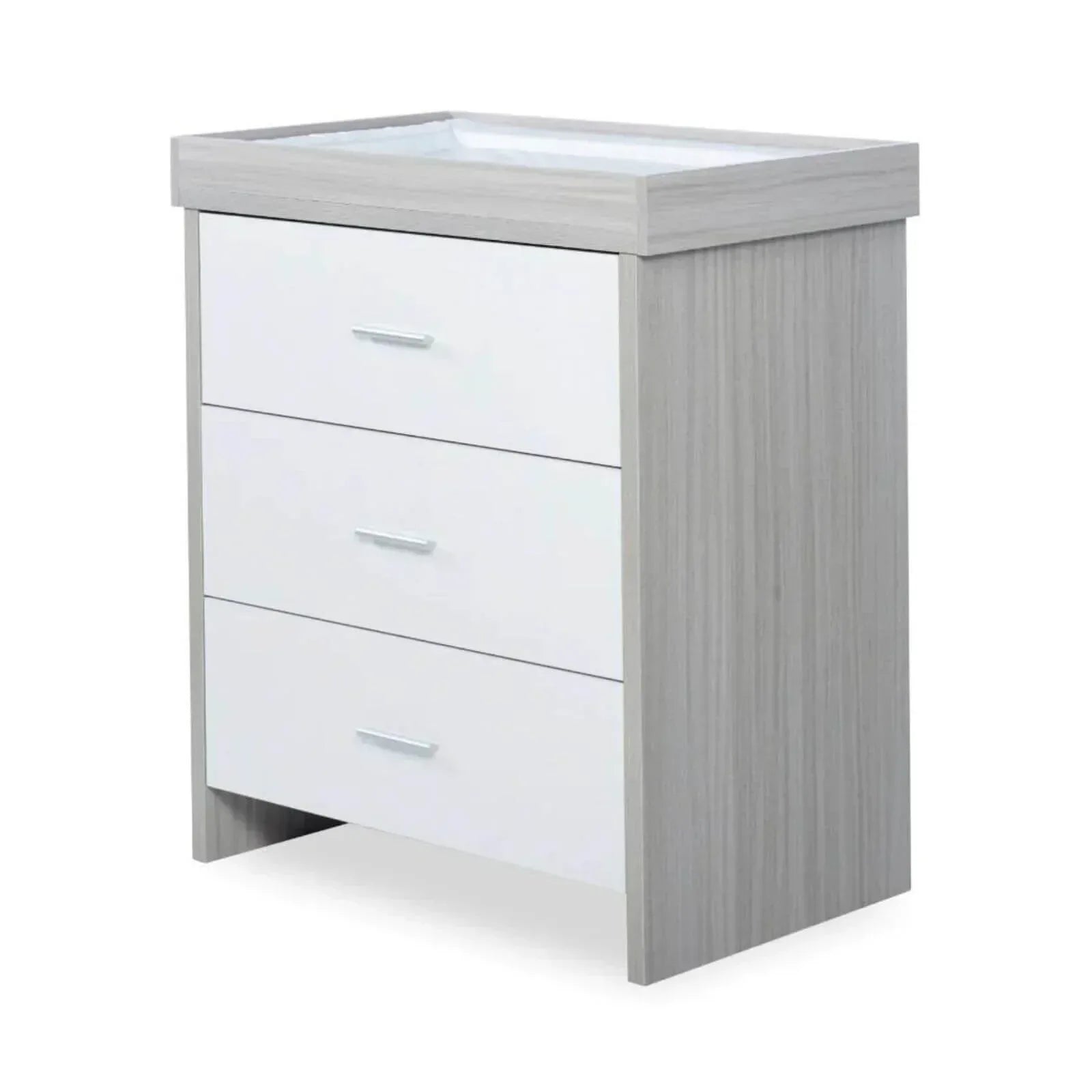 Ickle Bubba Pembrey Changing Unit & Chest - Ash Grey & White - Bobobiy