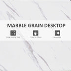 White marble grain-effect desktop surface for rectangular bar table