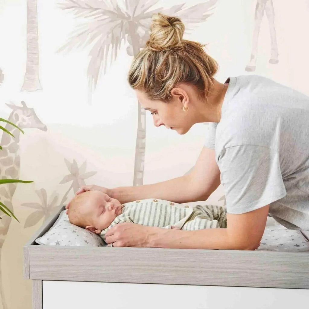 Ickle Bubba Pembrey Changing Unit & Chest - Ash Grey & White - Bobobiy