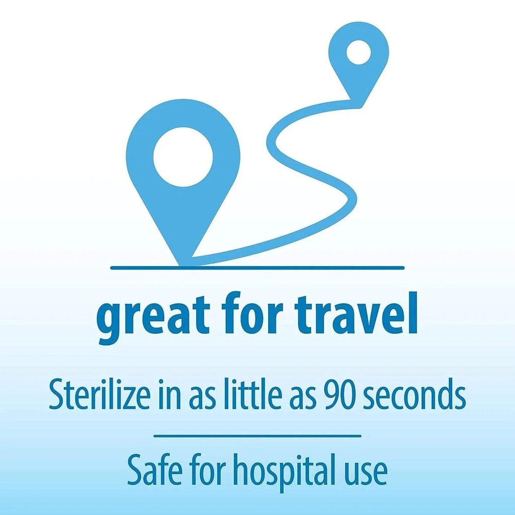 Microwave steam steriliser bag pack with travel use claim for fast sterilizing