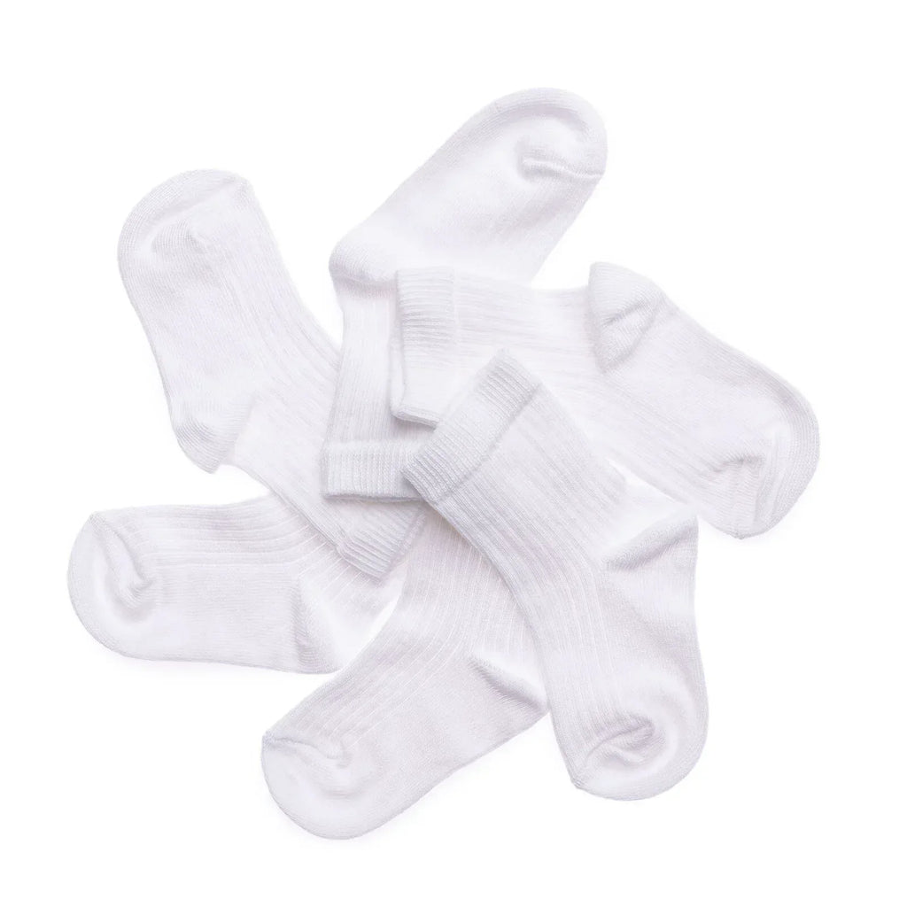 HelloBaby Unisex Baby Socks 3 Pack - White - Bobobiy