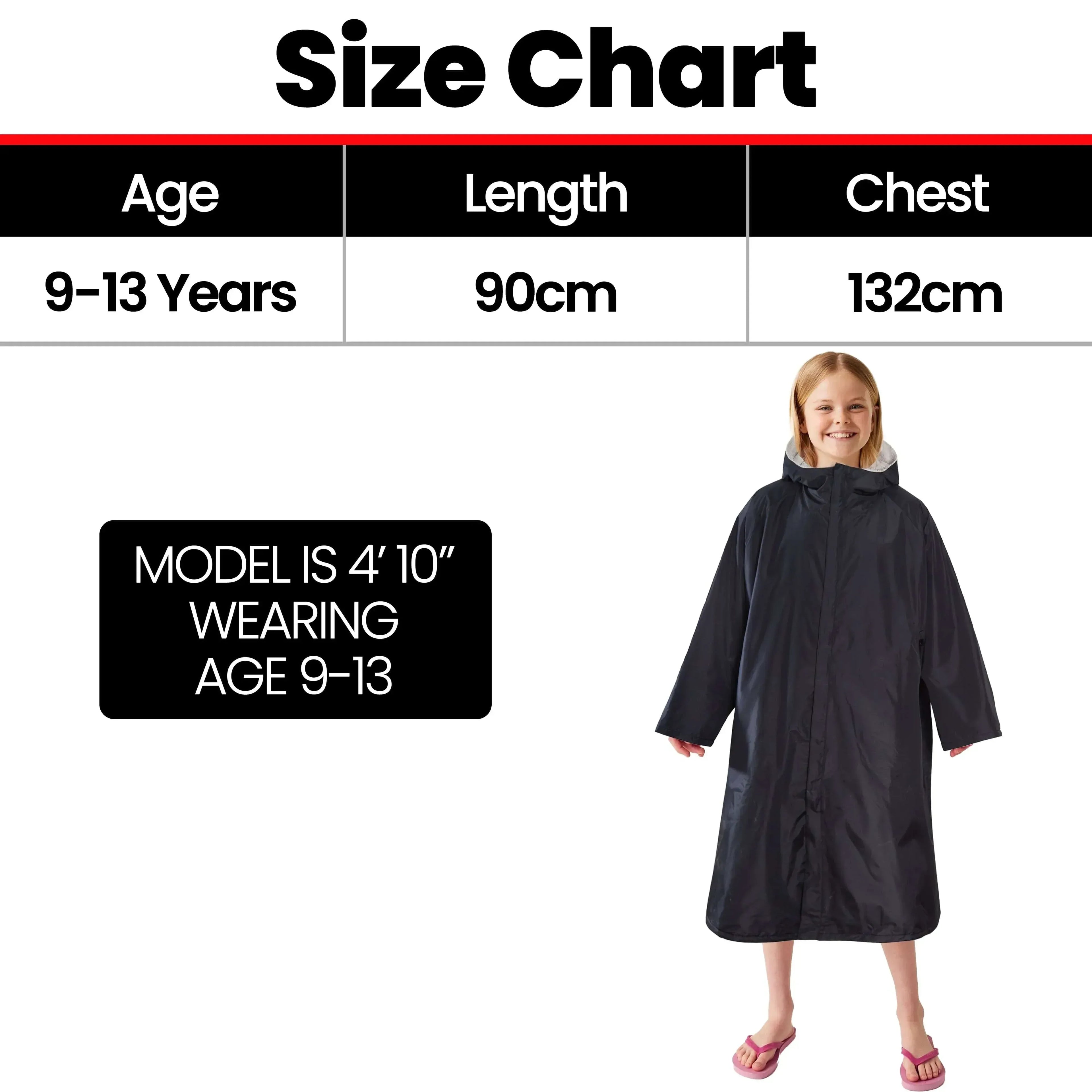 changing-robe-kids-unisex-hooded-coat-black-grey-windproof-waterproof-quick-dry-for-beach-surfing-swimming-by-heatwave-thermalwear-9-13-years-black-grey-changing-robe-1176984549 - Bobobiy