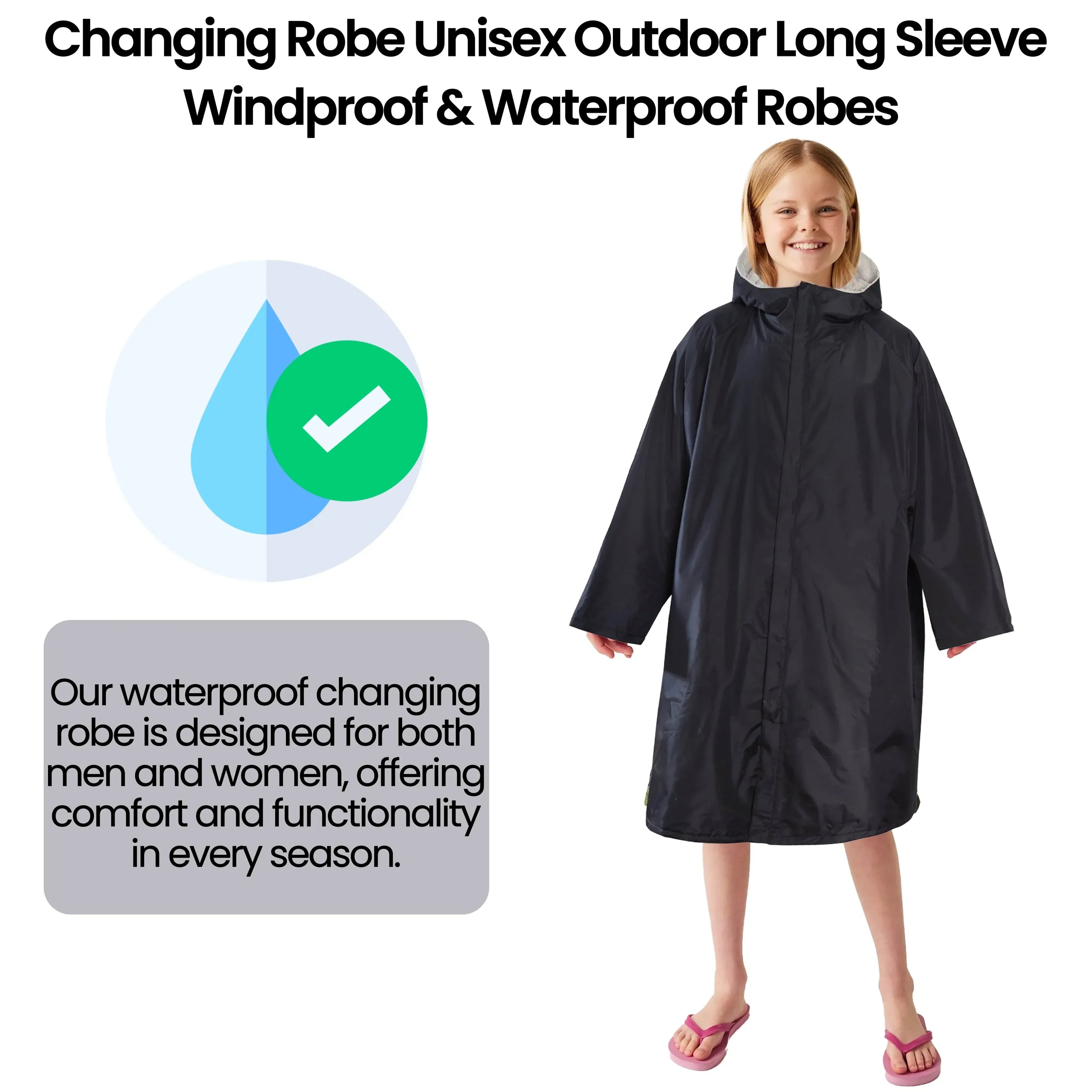 changing-robe-kids-unisex-hooded-coat-black-grey-windproof-waterproof-quick-dry-for-beach-surfing-swimming-by-heatwave-thermalwear-9-13-years-black-grey-changing-robe-1176984551 - Bobobiy