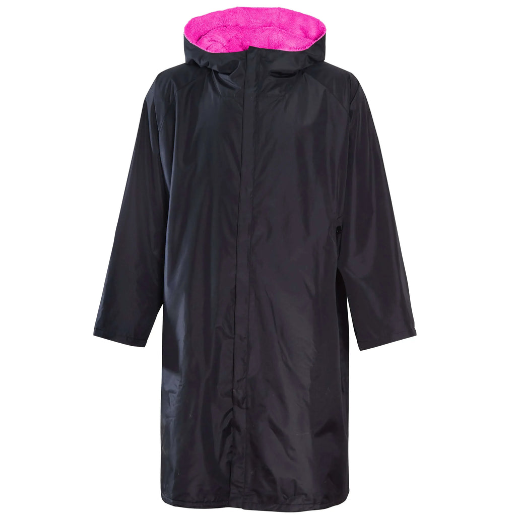 changing-robe-kids-unisex-hooded-coat-black-pink-windproof-waterproof-quick-dry-for-beach-surfing-swimming-by-heatwave-thermalwear-9-13-years-black-pink-changing-robe-1176513487 - Bobobiy