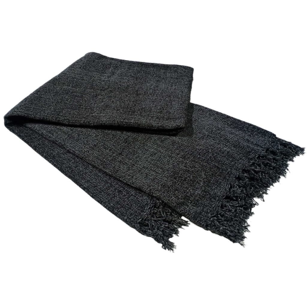 Chenille Tassel Elegant Throw Blanket for Couch Sofa Bed All-Season Soft Luxury
