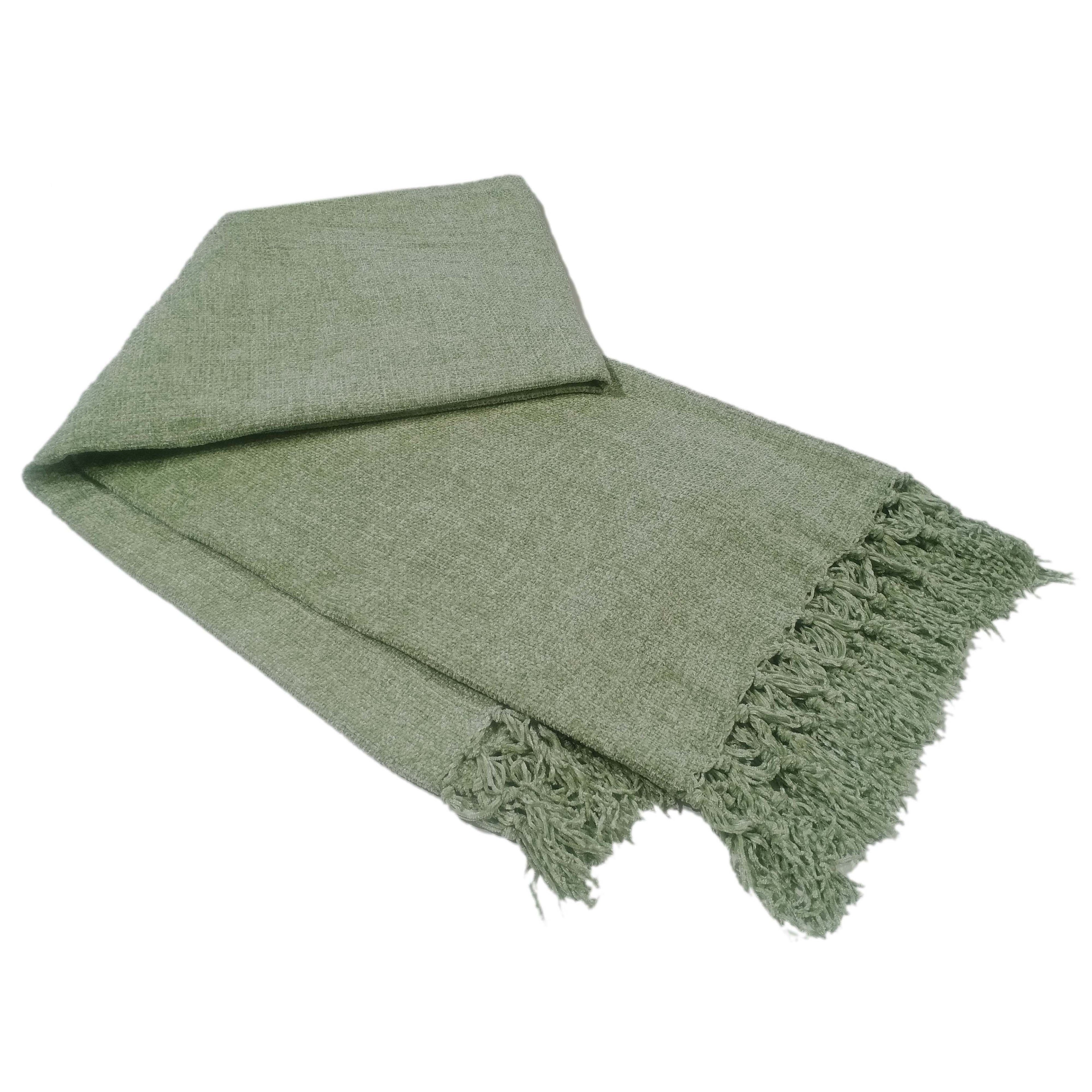 Chenille Tassel Elegant Throw Blanket for Couch Sofa Bed All-Season Soft Luxury