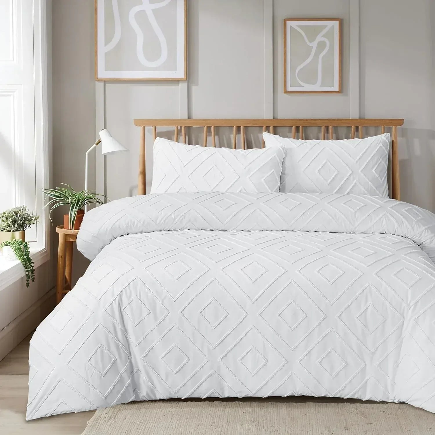 como-tufted-duvet-cover-set-with-pillowcases-grey-natural-white-elegant-easy-care-bedding-single-double-king-sizes-by-olivia-rocco-single-white-duvet-cover-976337884 - Bobobiy