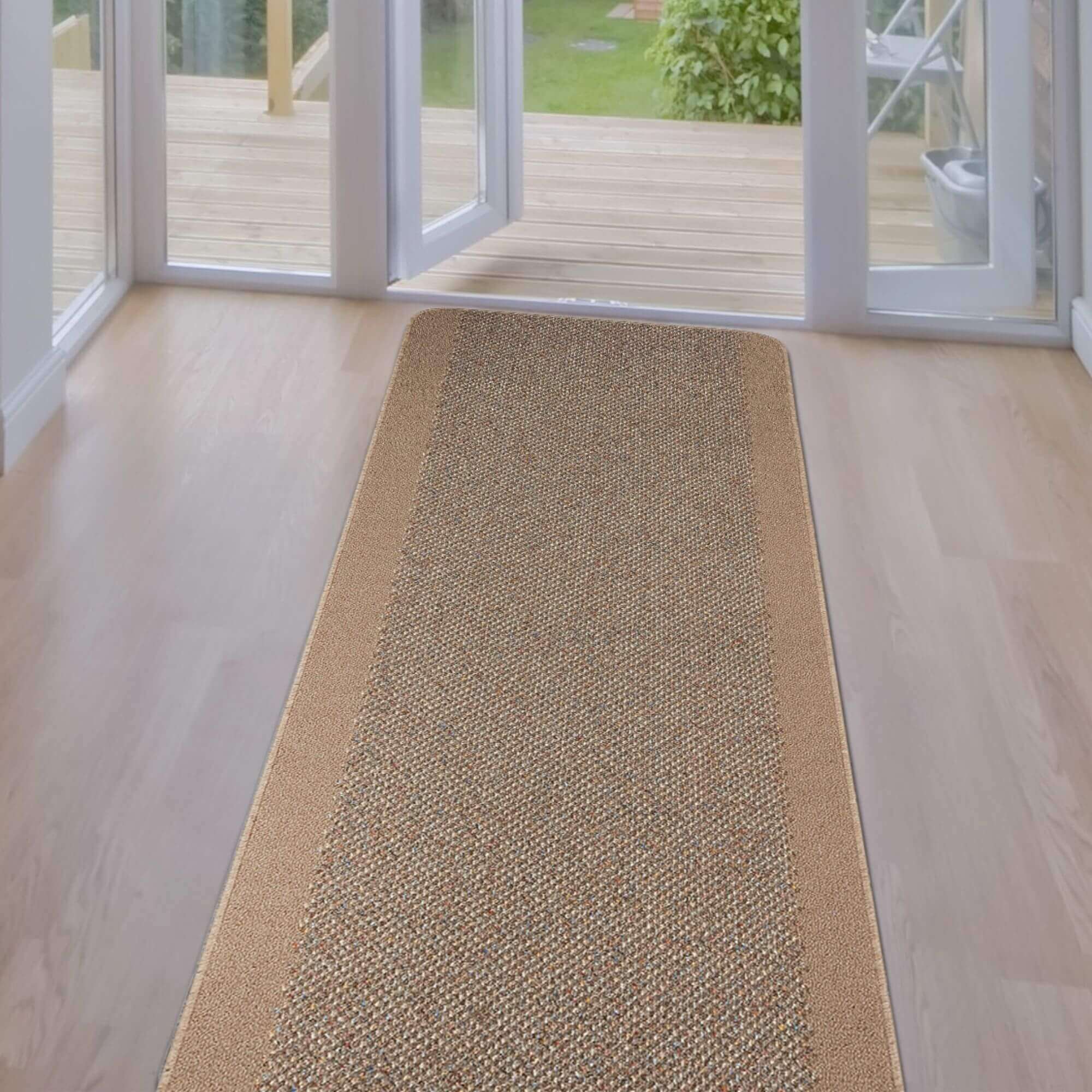 Washable Designer Bordered Beige Rug | 110B