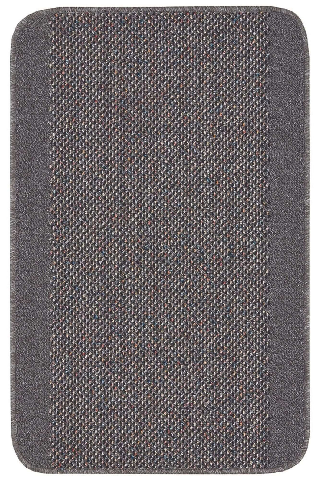 Washable Bordered Dark Grey Rug | 110D
