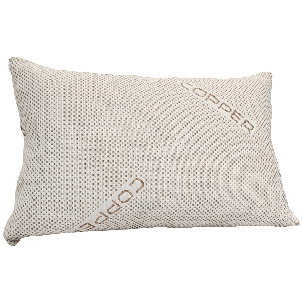 Copper Infused Unique Memory Foam Pillow for Skin Health Hypoallergenic Luxury Premium Fibre Filling for Superior Comfort and Support - Bobobiy