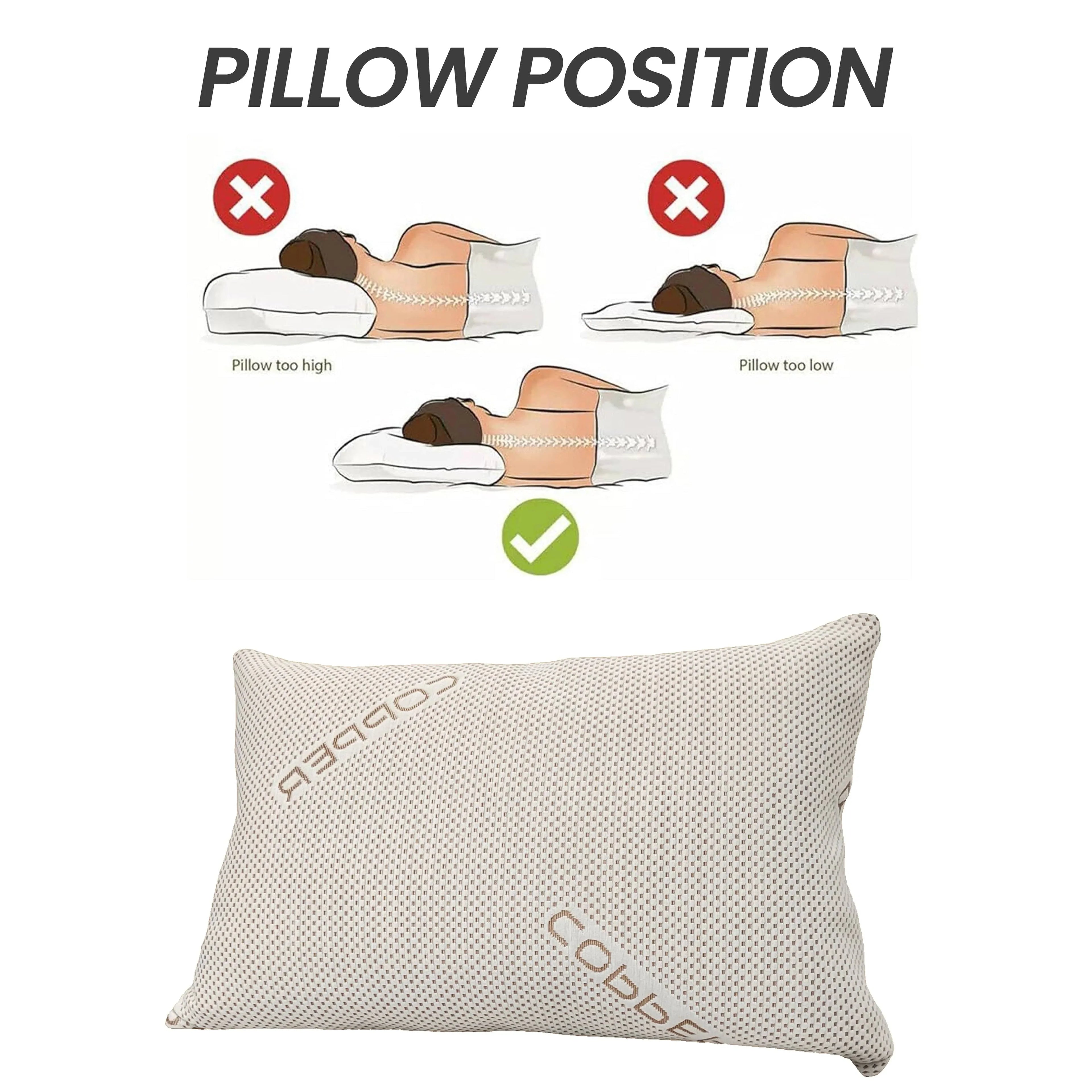 Copper Infused Unique Memory Foam Pillow for Skin Health Hypoallergenic Luxury Premium Fibre Filling for Superior Comfort and Support - Bobobiy