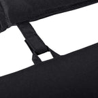 Black sun lounger cushion with tie strap detail
