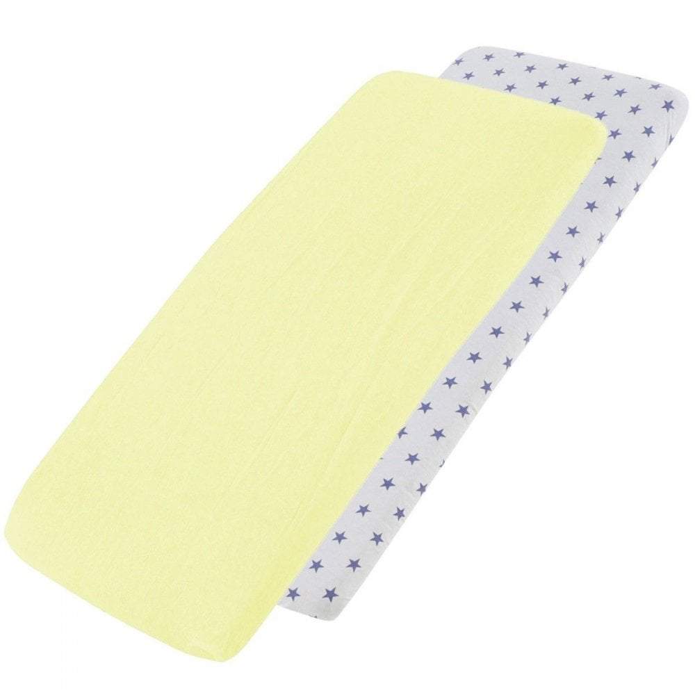 Crib Jersey Fitted Sheets 100% Cotton 40x90cm - Pack Of 2 - Fits All Models