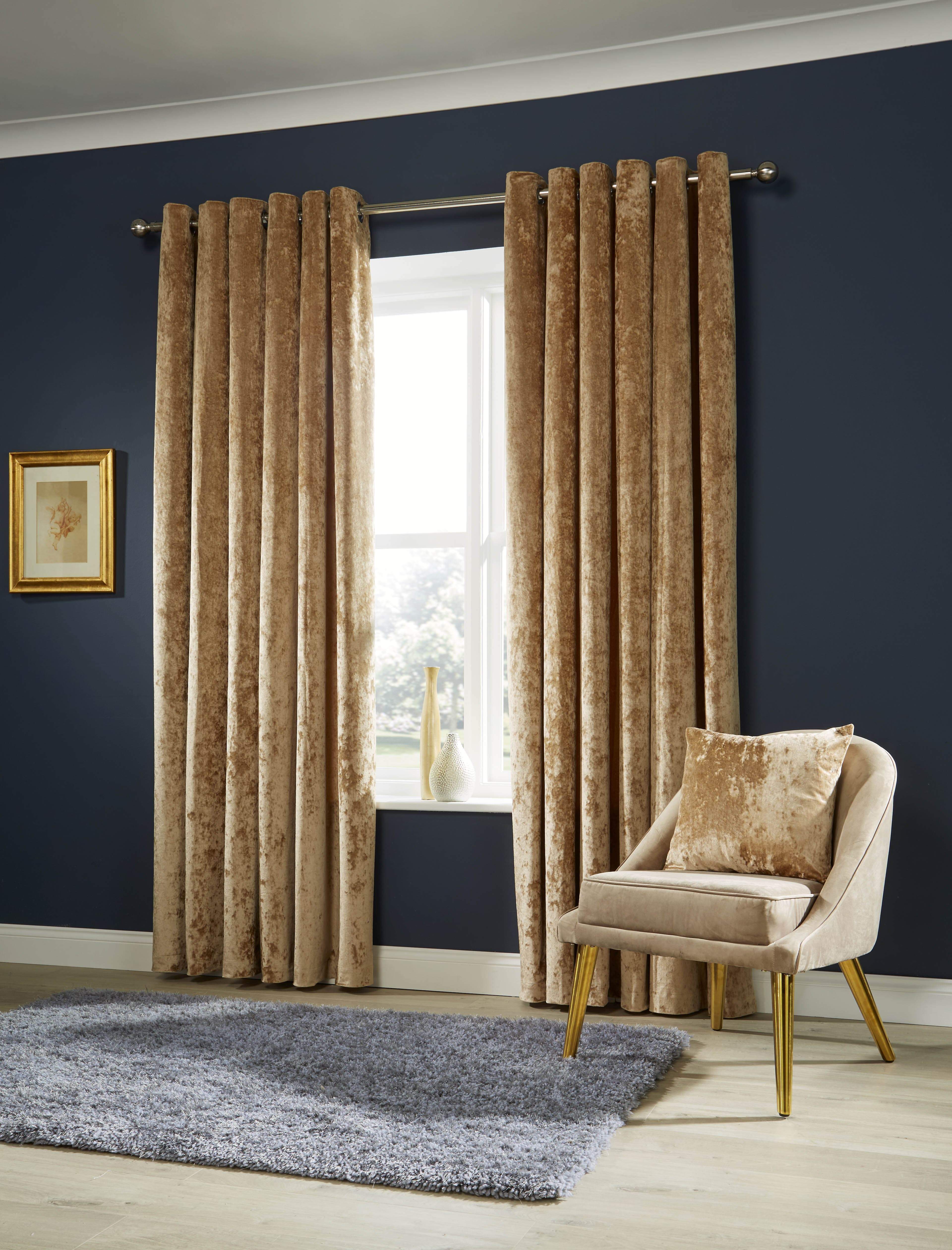 Crushed Velvet Curtains with Eyelet Ring Top Multiple Sizes & Colors Premium OEKO-TEX Certified Elegant Fabric for Bedrooms & Living Rooms