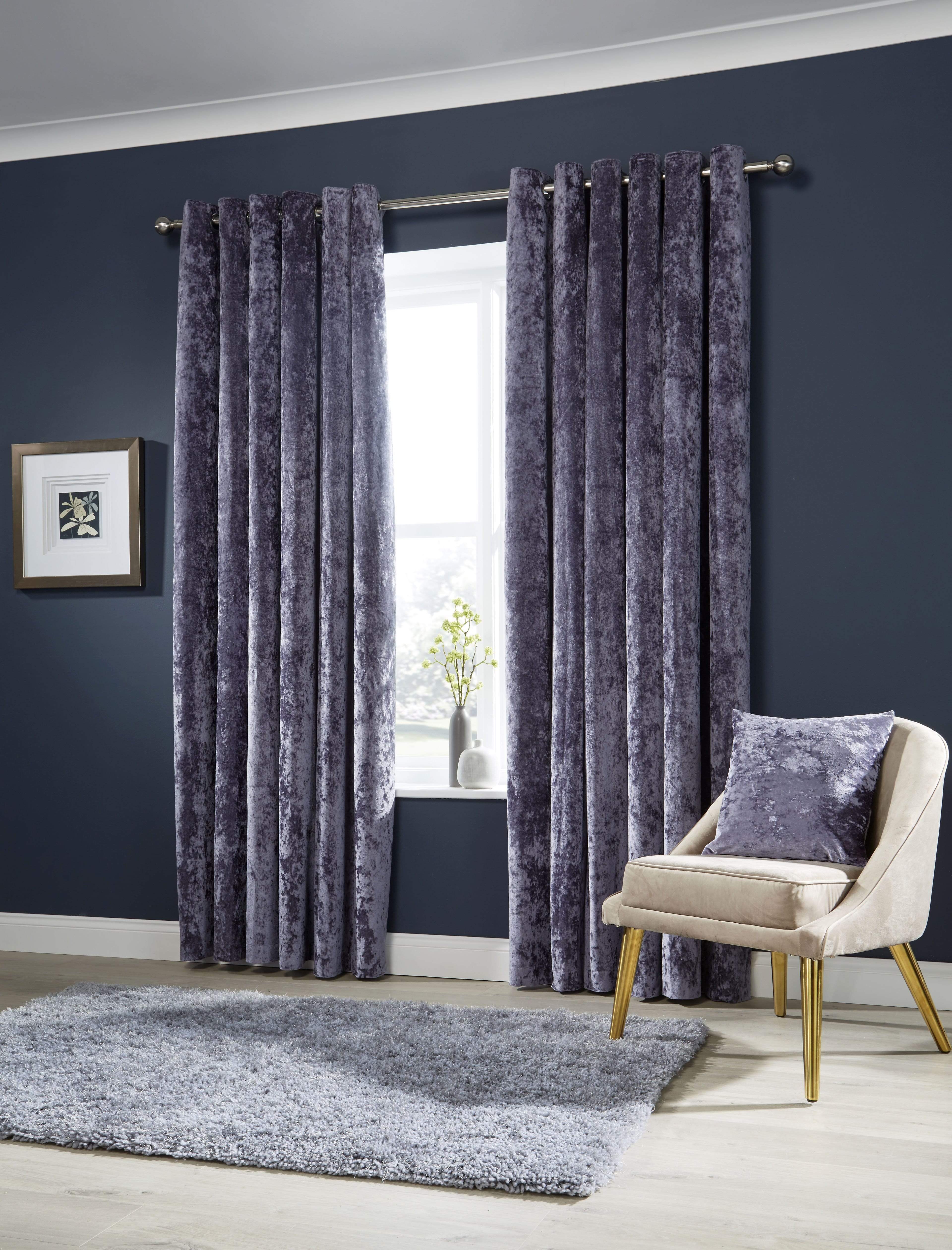 Crushed Velvet Curtains with Eyelet Ring Top Multiple Sizes & Colors Premium OEKO-TEX Certified Elegant Fabric for Bedrooms & Living Rooms