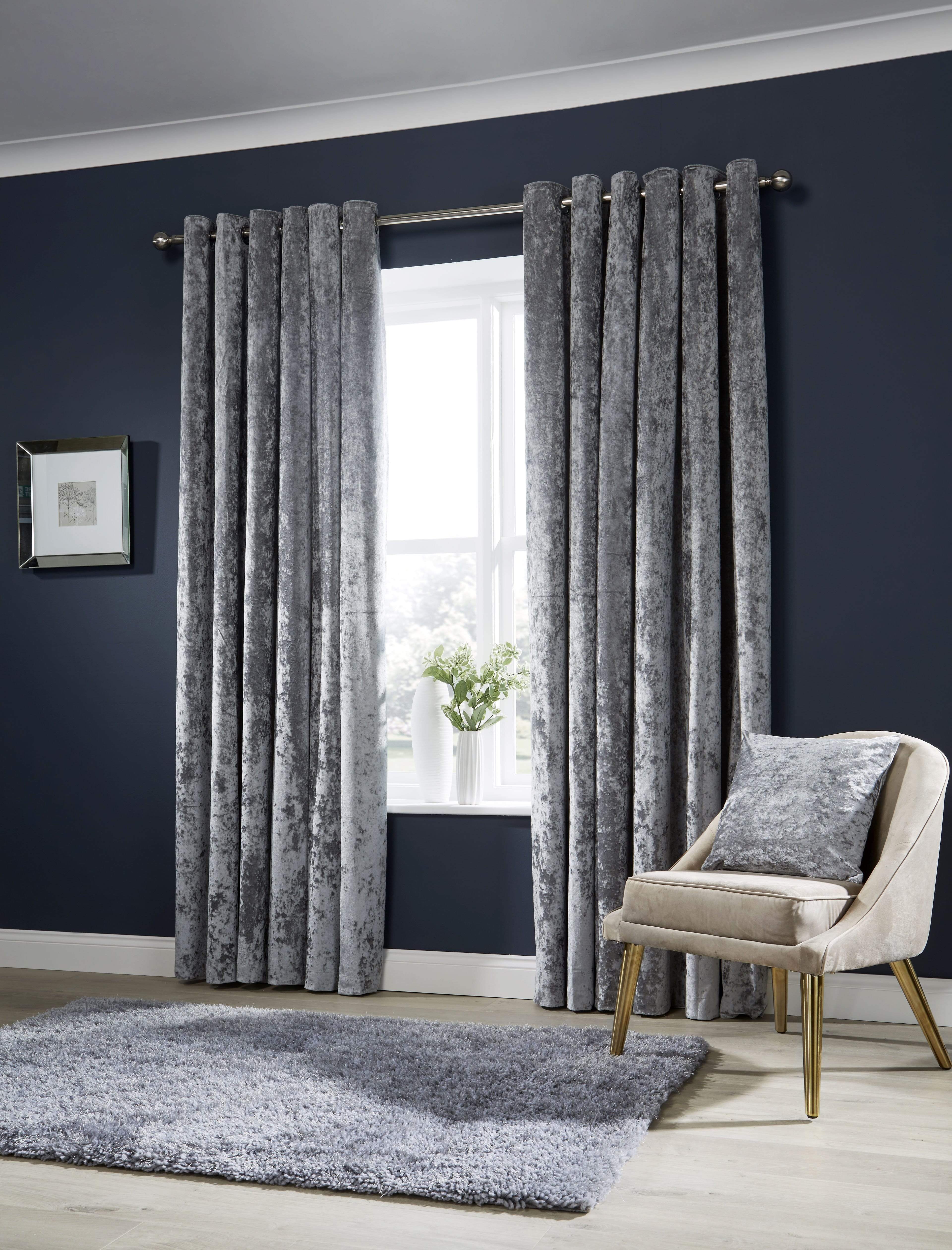 Crushed Velvet Curtains with Eyelet Ring Top Multiple Sizes & Colors Premium OEKO-TEX Certified Elegant Fabric for Bedrooms & Living Rooms