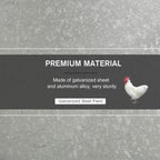 Galvanized steel and aluminum automatic chicken feeder with textured metal base